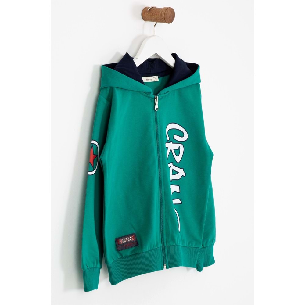 Erkek Çocuk Hırka Yıldız Baskılı - Mint Yeşili (110/134)