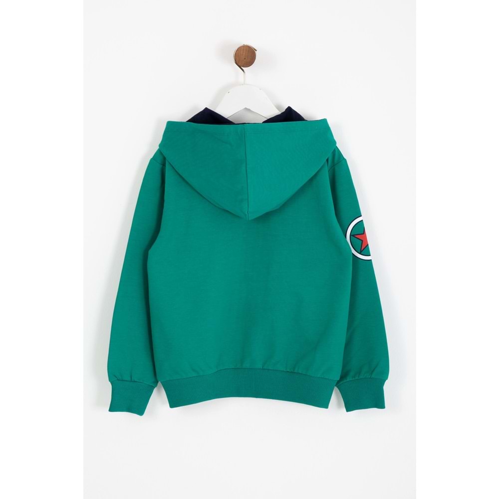 Erkek Çocuk Hırka Yıldız Baskılı - Mint Yeşili (110/134)