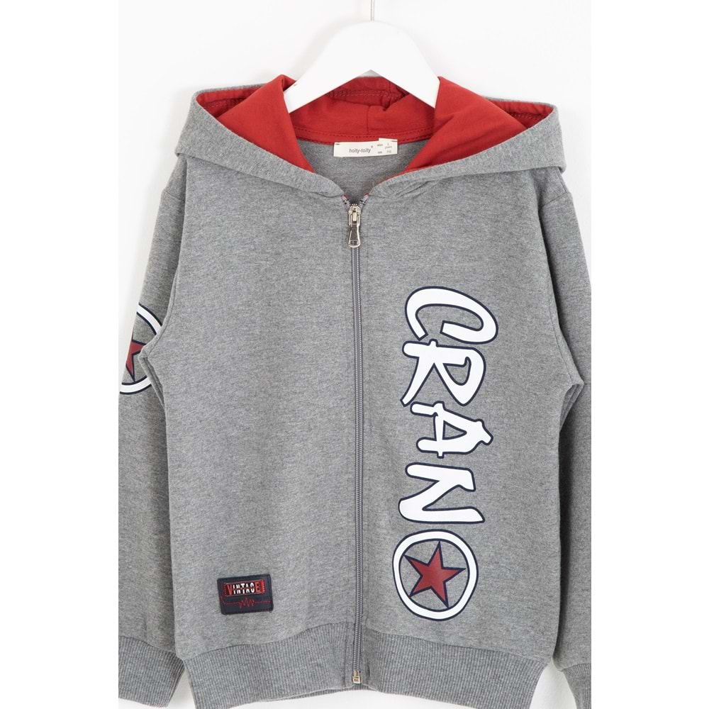 Erkek Çocuk Hırka Yıldız Baskılı - Antrasit (110/134)