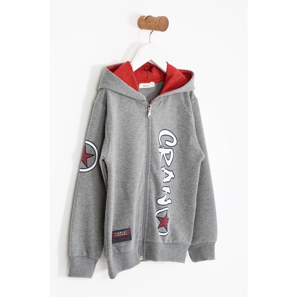 Erkek Çocuk Hırka Yıldız Baskılı - Antrasit (110/134)