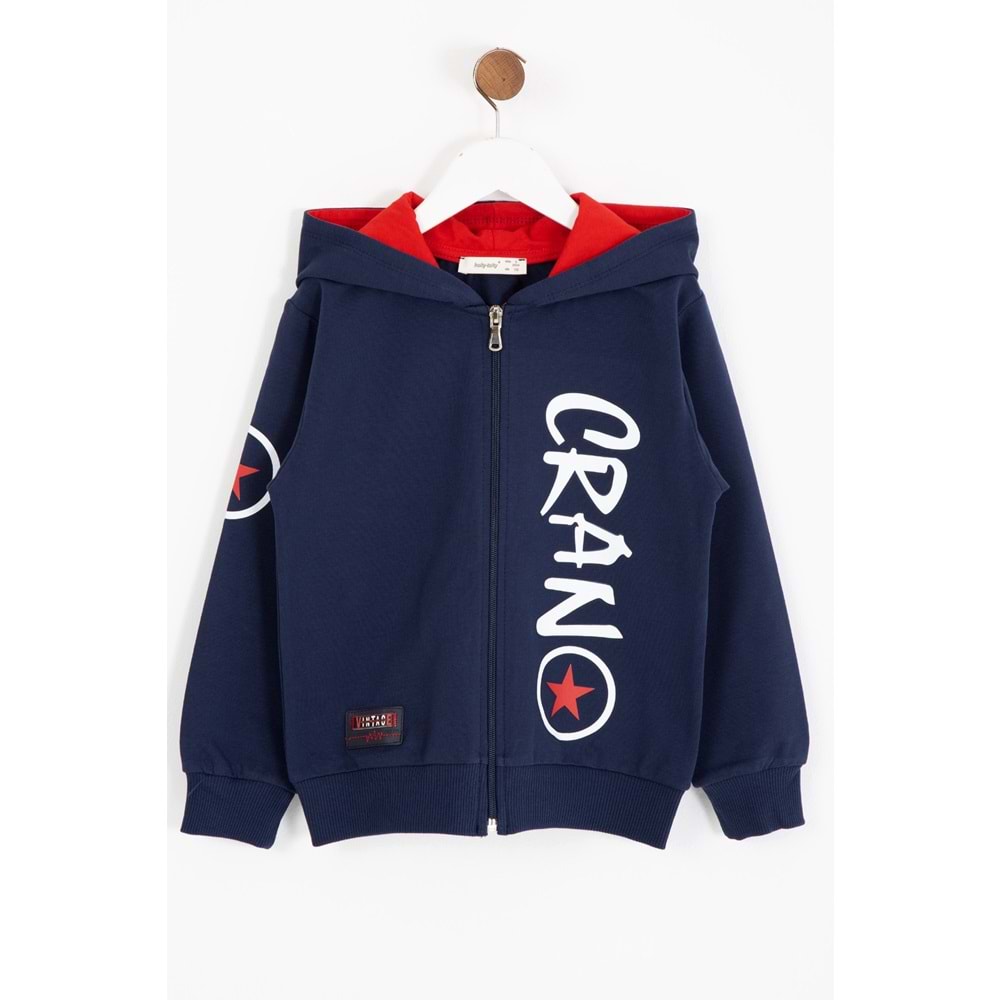 Erkek Çocuk Hırka Yıldız Baskılı - Lacivert (110/134)