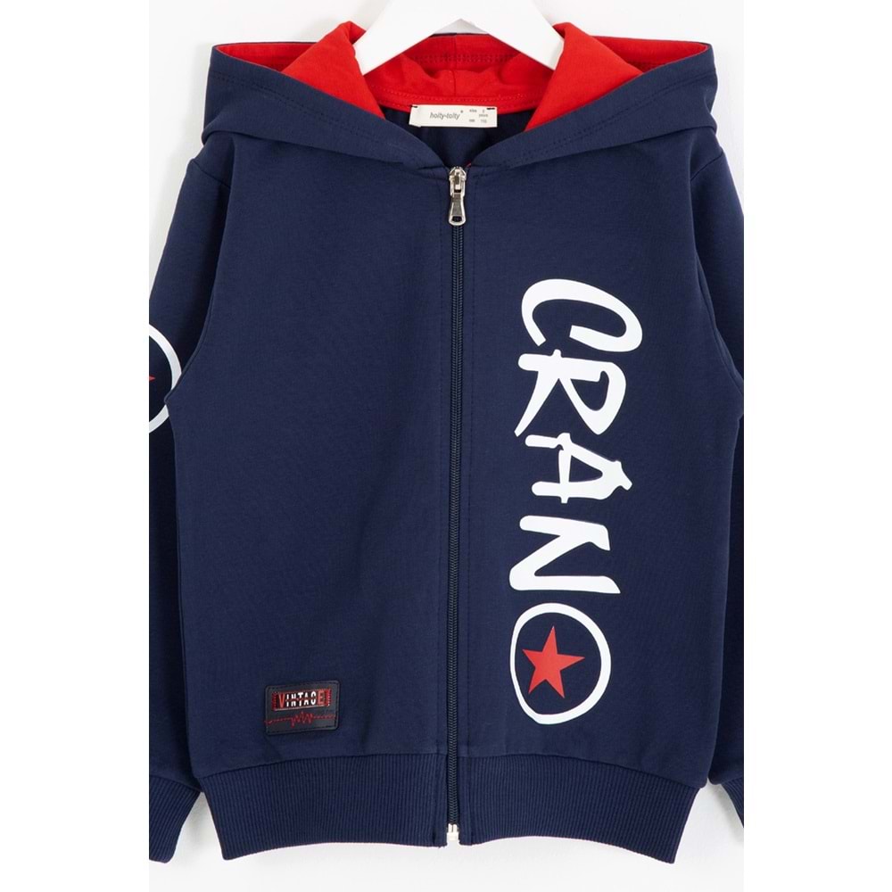 Erkek Çocuk Hırka Yıldız Baskılı - Lacivert (110/134)