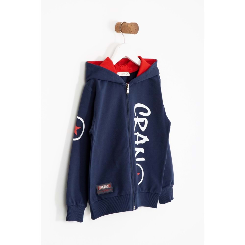 Erkek Çocuk Hırka Yıldız Baskılı - Lacivert (110/134)