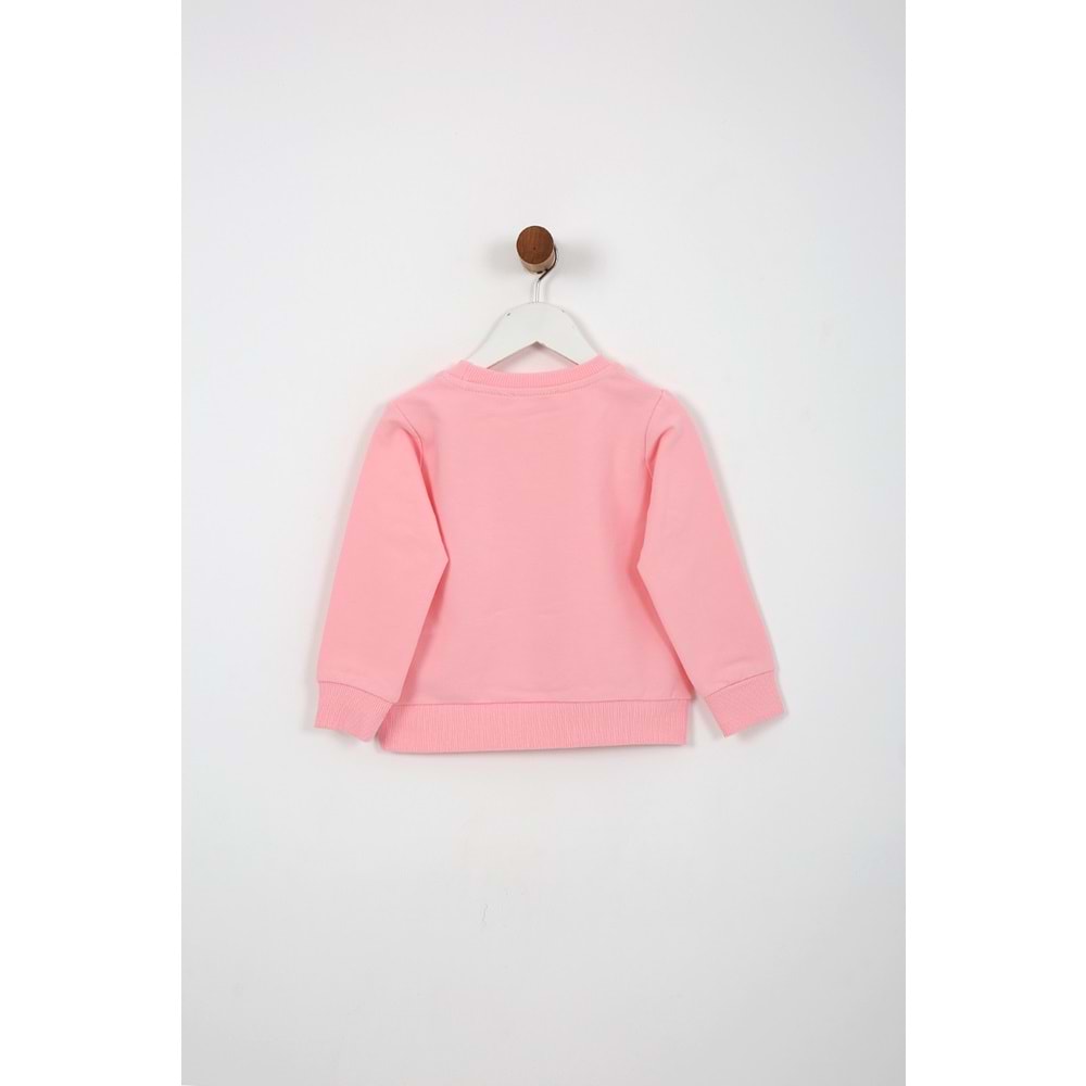 Kız Çocuk Tişört Minik Kedi Baskılı - Yavruağzı (92/116)