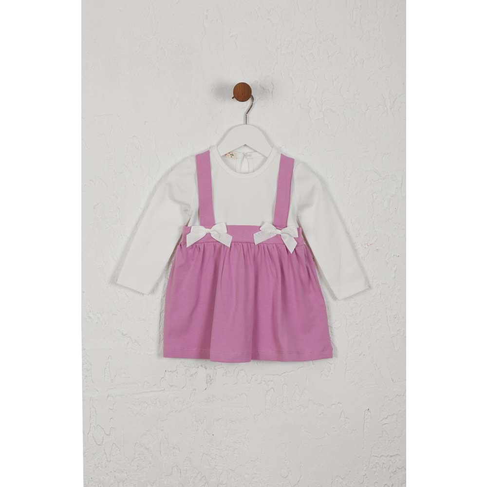 Kız Çocuk Elbise Askılı Kurdeleli - Lila (74/98)