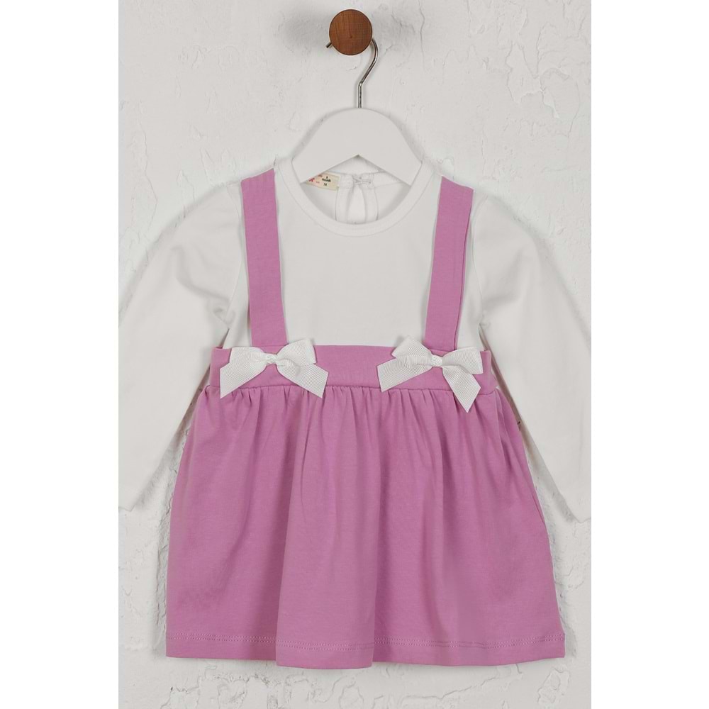 Kız Çocuk Elbise Askılı Kurdeleli - Lila (74/98)