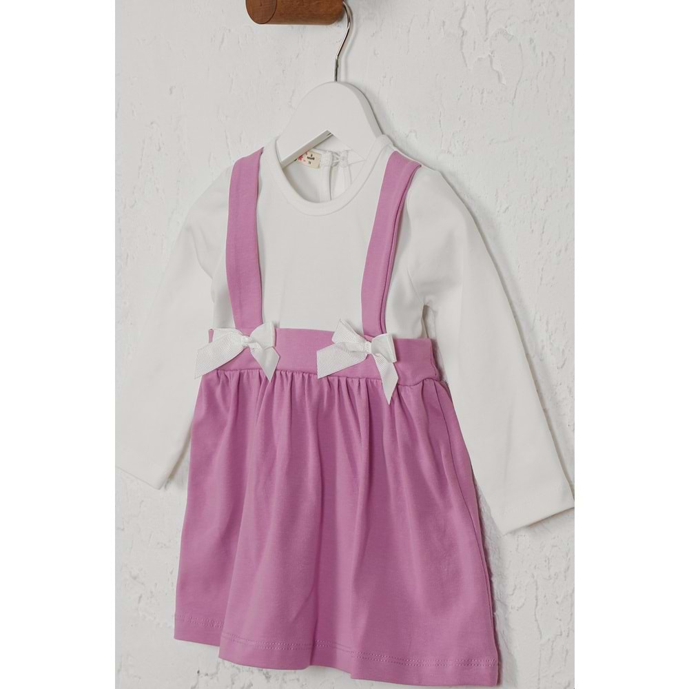 Kız Çocuk Elbise Askılı Kurdeleli - Lila (74/98)