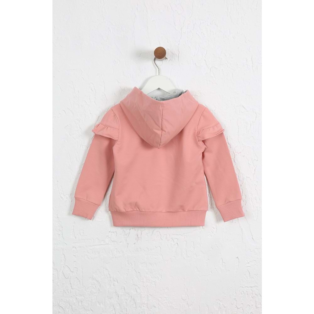 Kız Çocuk Hırka Göğsü Fırfırlı - Kiremit (98/122)