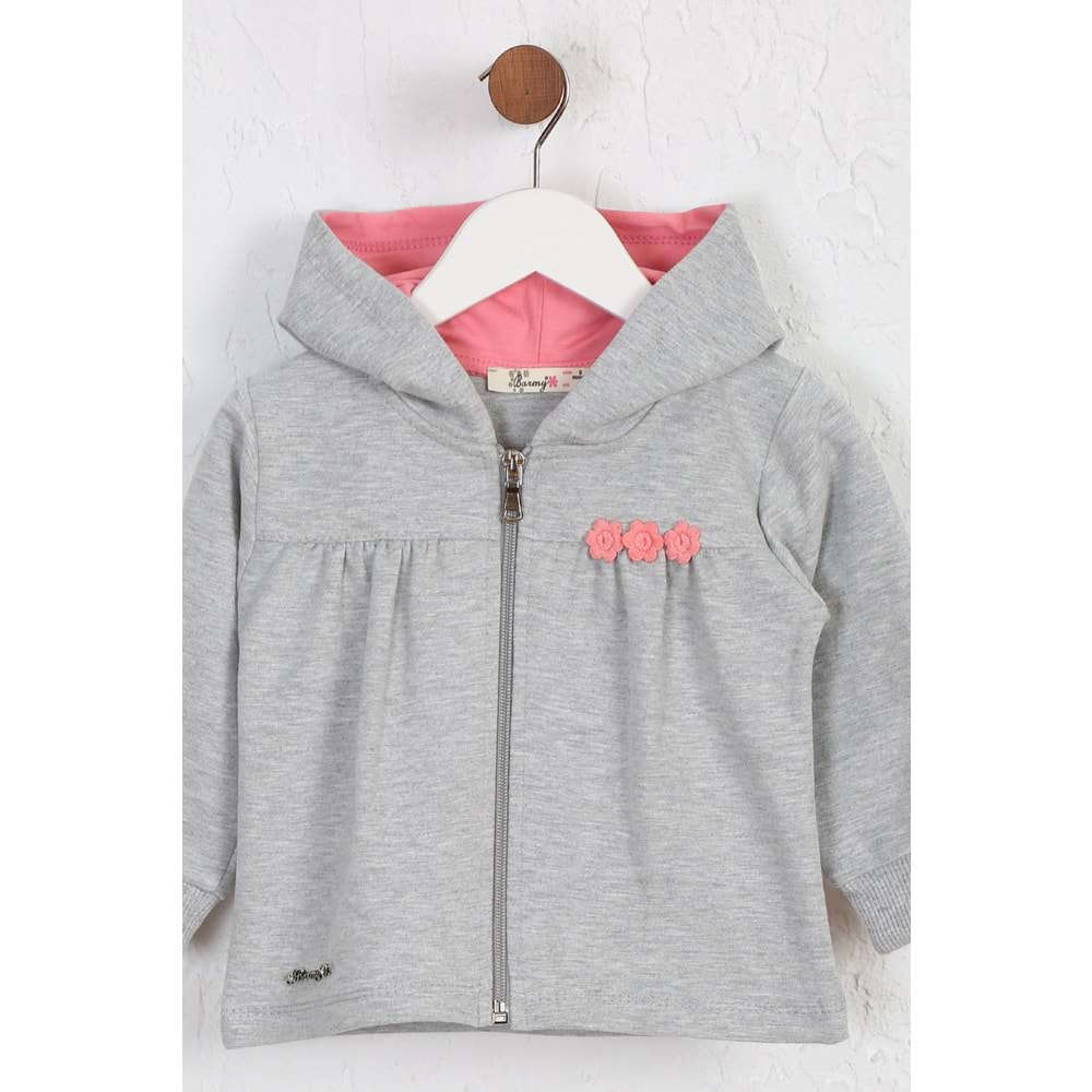 Kız Çocuk Hırka Hazır Papatyalı - Gri (74/98)