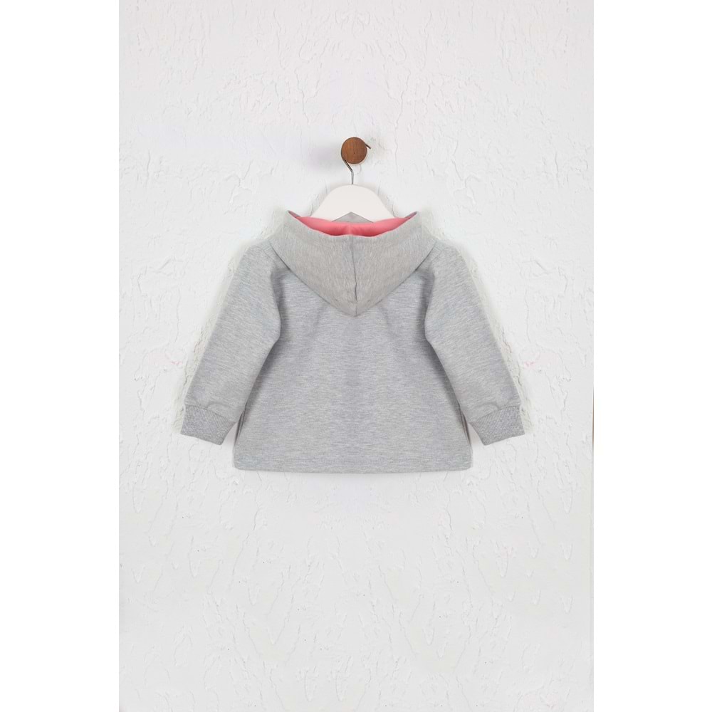 Kız Çocuk Hırka Hazır Papatyalı - Gri (74/98)