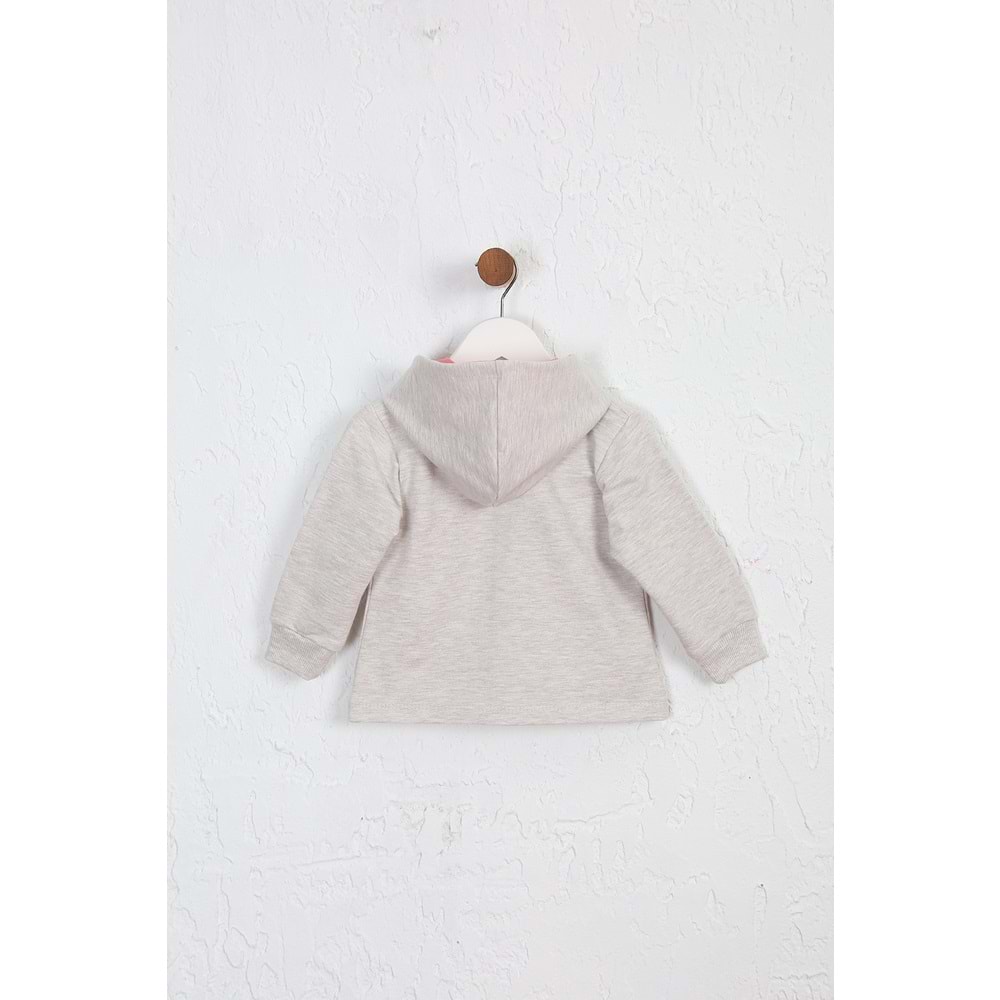 Kız Çocuk Hırka Hazır Papatyalı - Kahve Melanj (74/98)