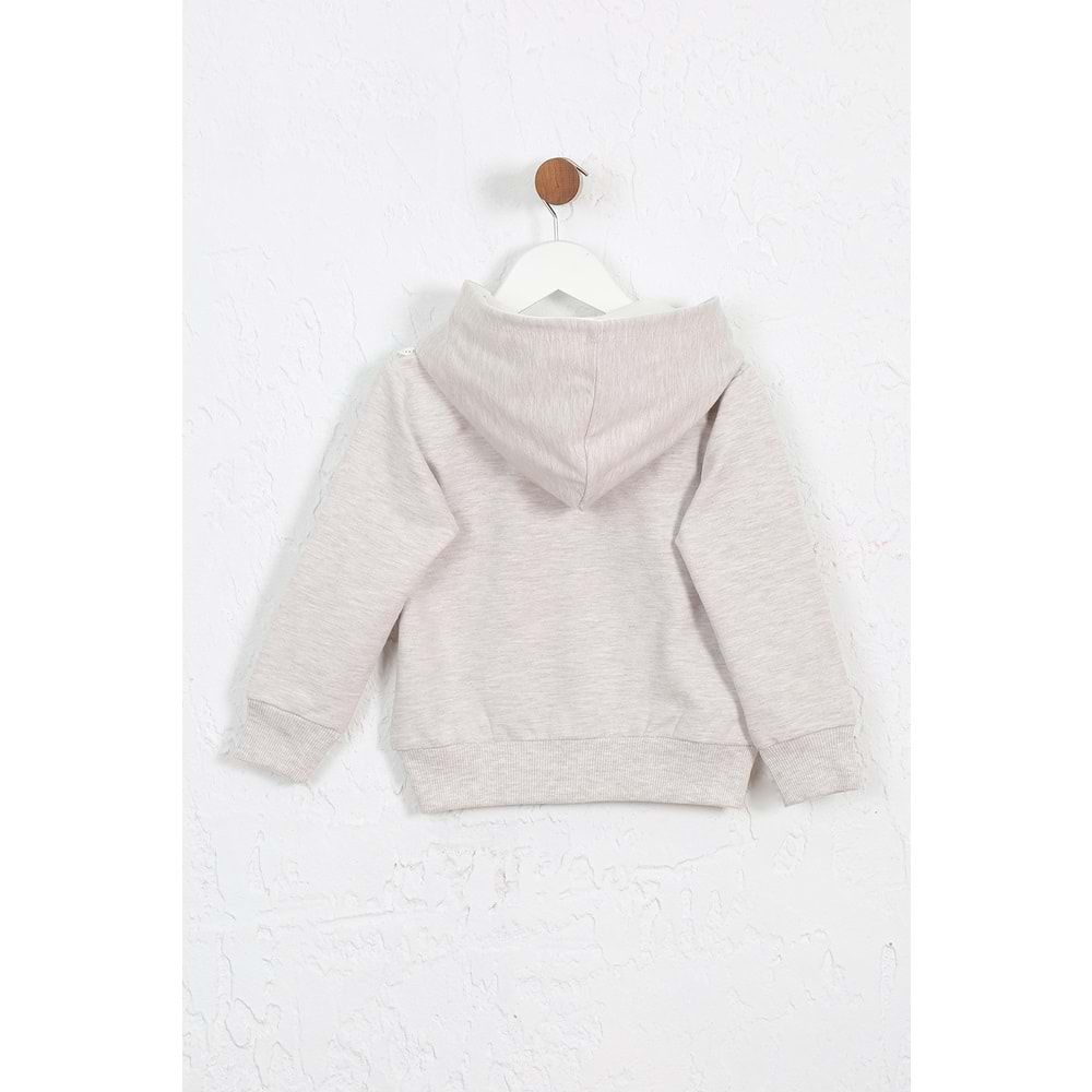 Kız Çocuk Hırka Yanları Dantelli - Kahve Melanj (92/116)