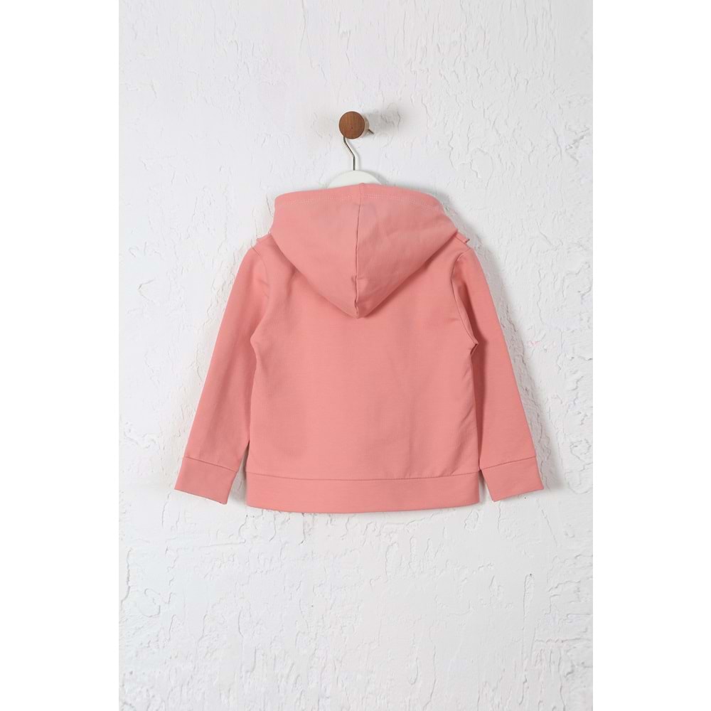 Kız Çocuk Hırka Fırfırlı - Gül Kurusu (98/122)