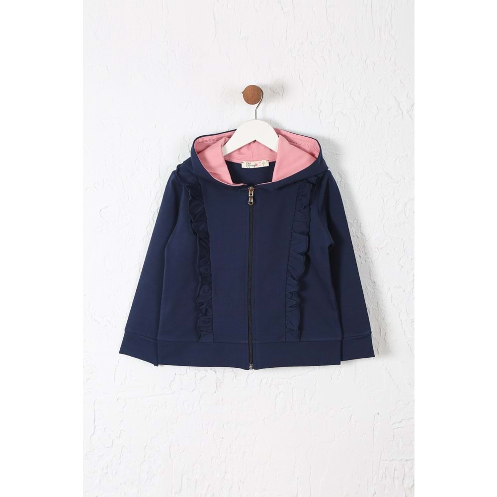 Kız Çocuk Hırka Fırfırlı - Lacivert (98/122)