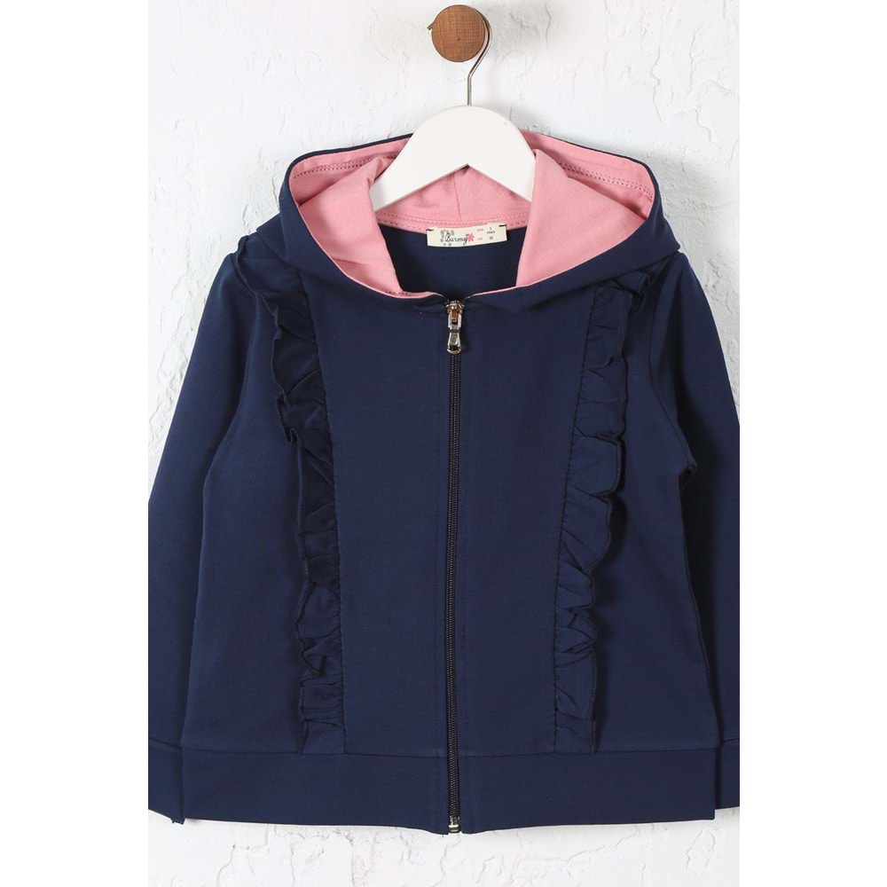 Kız Çocuk Hırka Fırfırlı - Lacivert (98/122)