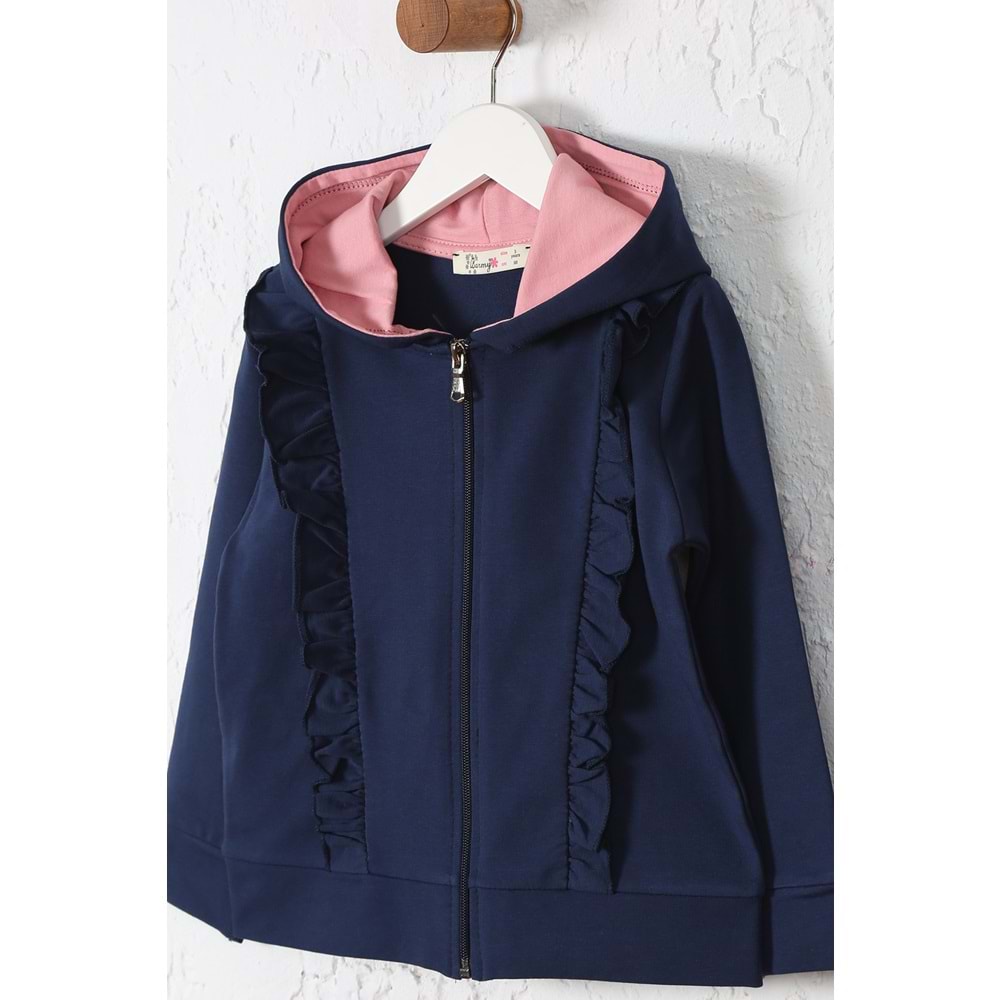 Kız Çocuk Hırka Fırfırlı - Lacivert (98/122)