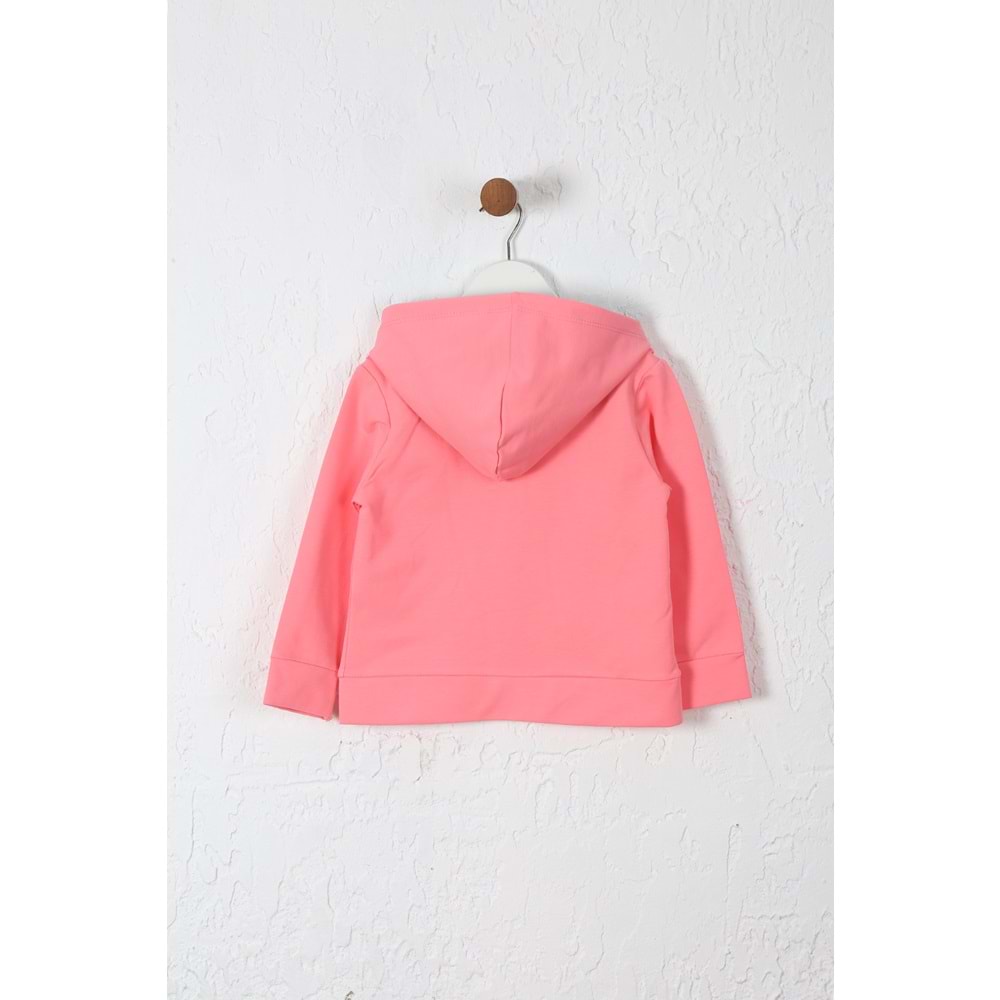 Kız Çocuk Hırka Fırfırlı - Şeker Pembe (98/122)