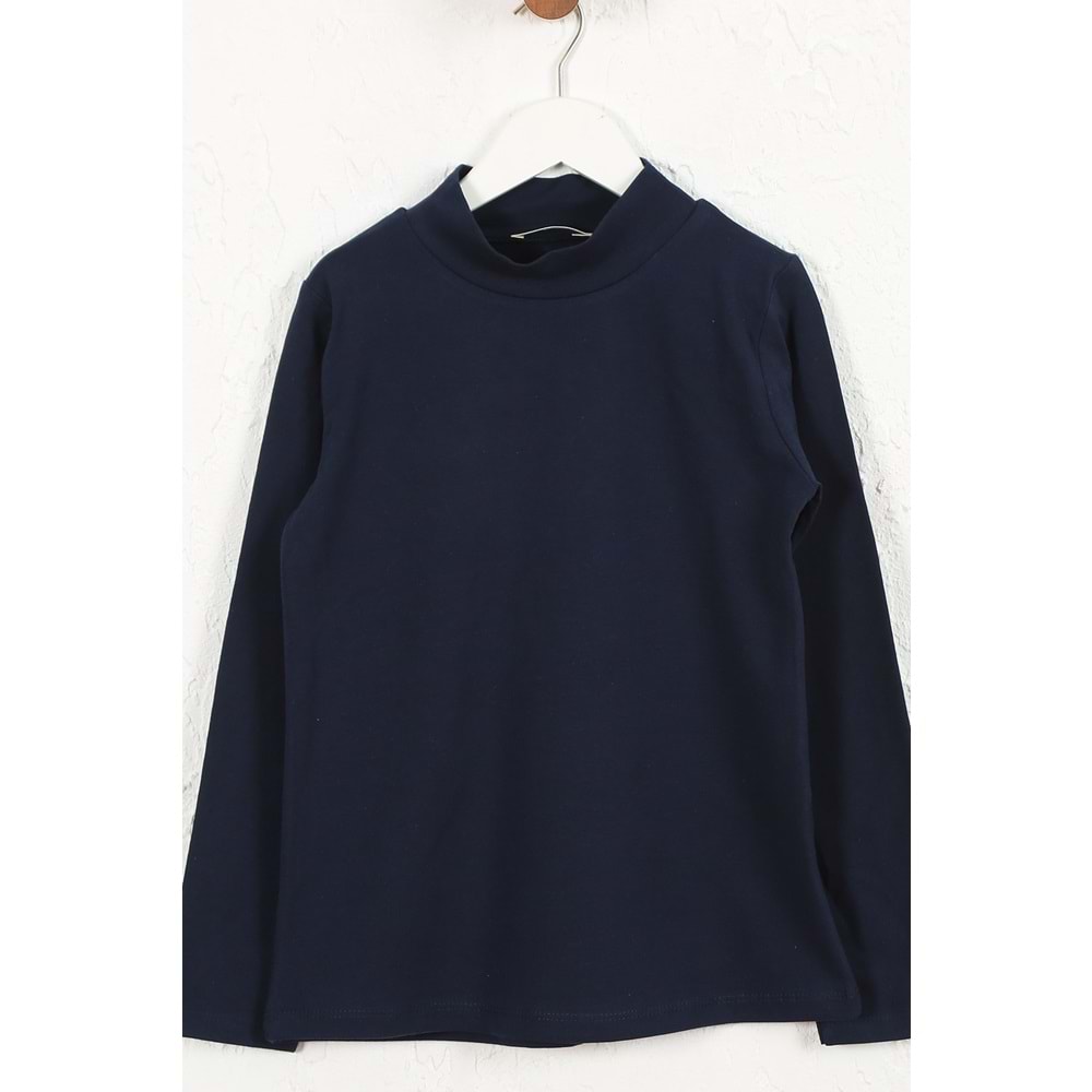 Kız Çocuk Tişört Dar Boğazlı - Lacivert (128/152)