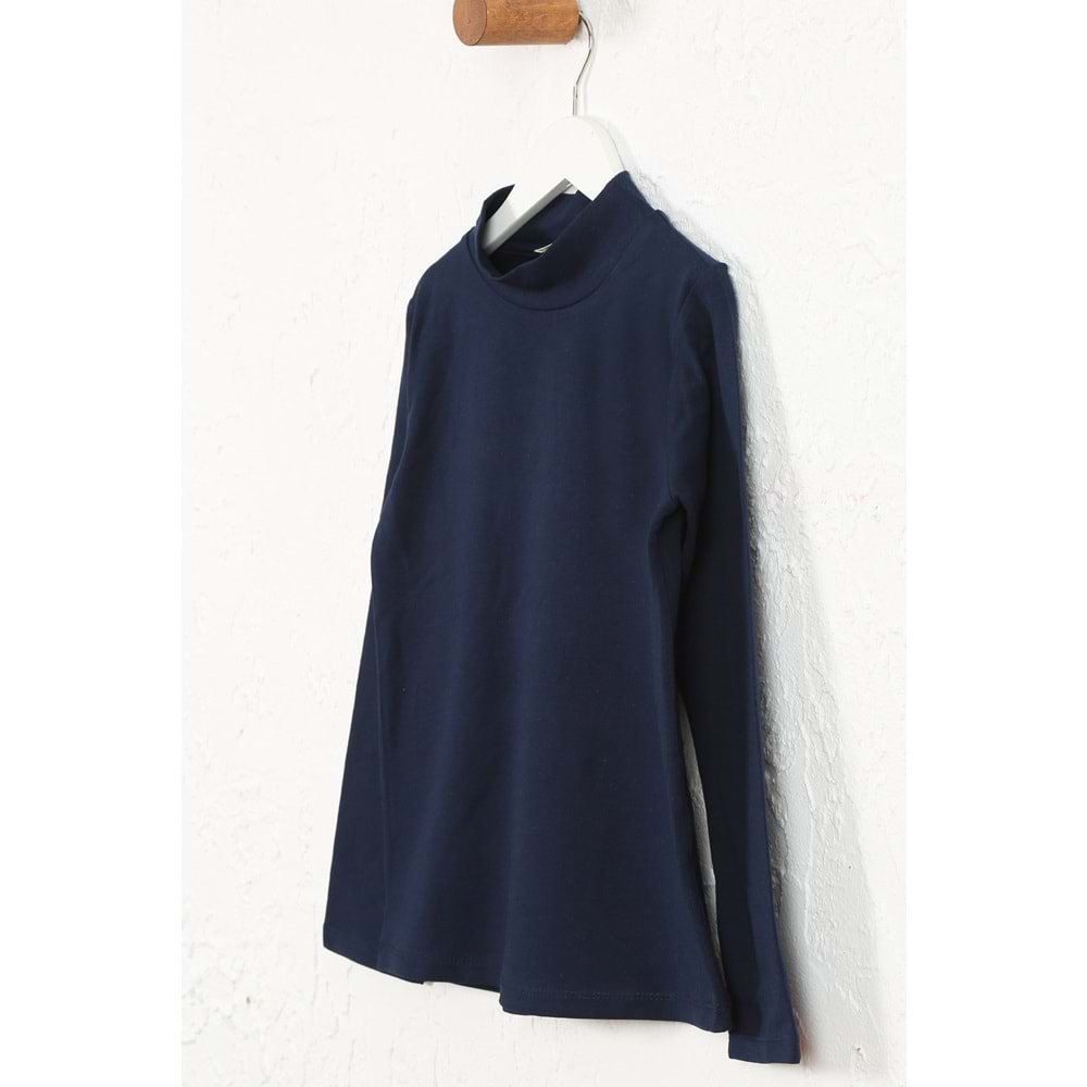 Kız Çocuk Tişört Dar Boğazlı - Lacivert (128/152)