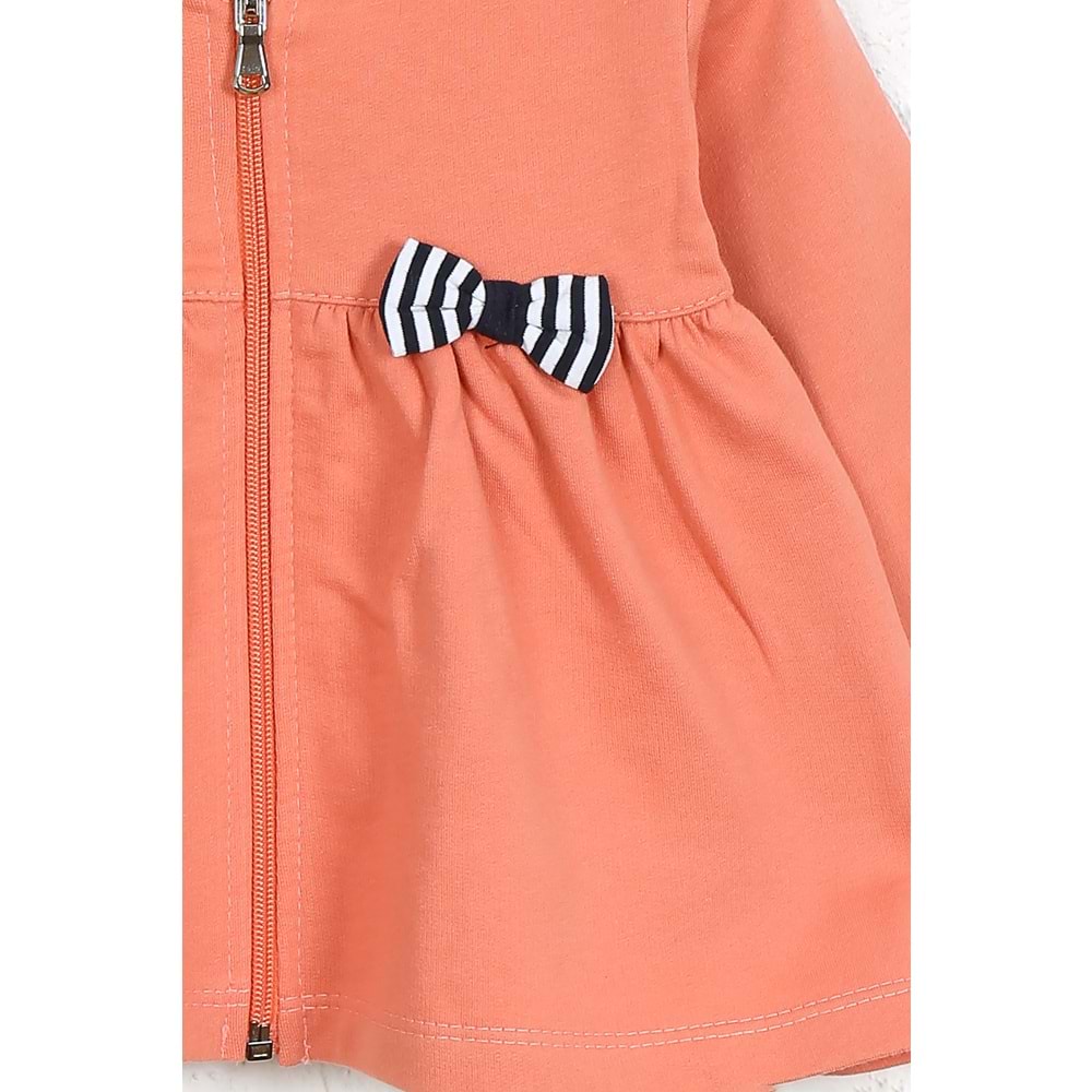 Kız Çocuk Hırka 2 Kurdeleli - Kiremit (74/98)