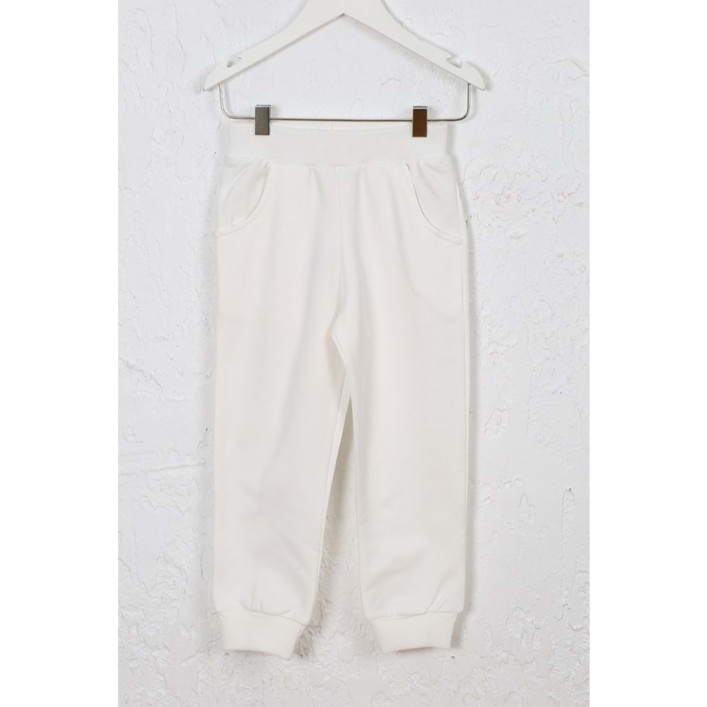 Kız Çocuk Sweat Takım Kabartmalı Baskı - Krem (98/122)