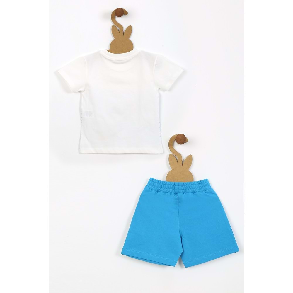 Erkek Çocuk Takım Kaplumbağa Baskılı - Krem (92/116)