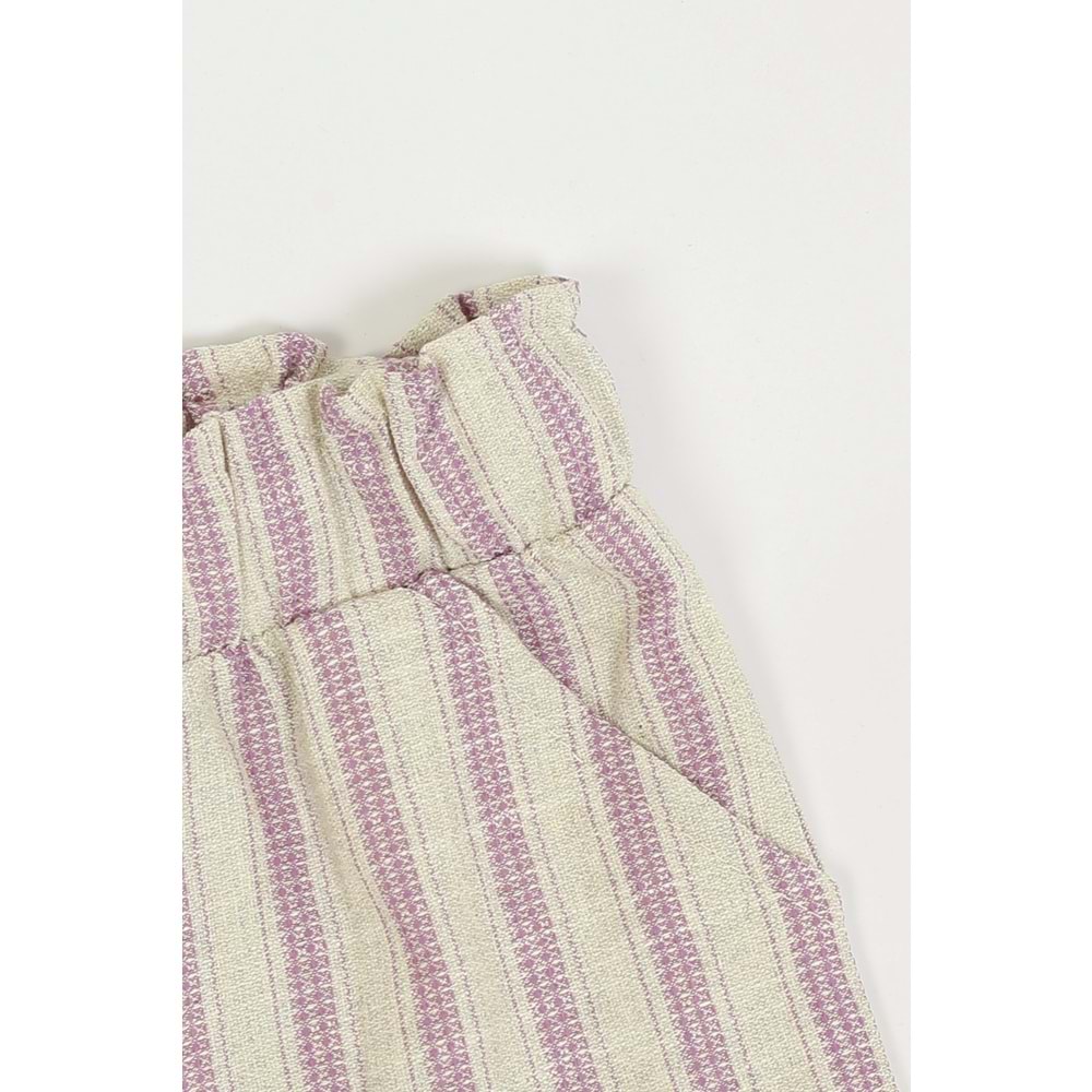 Kız Çocuk Şort Çizgili - Lila (98/122)