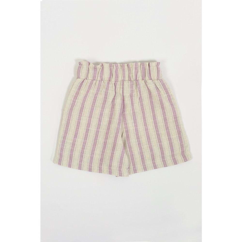 Kız Çocuk Şort Çizgili - Lila (98/122)