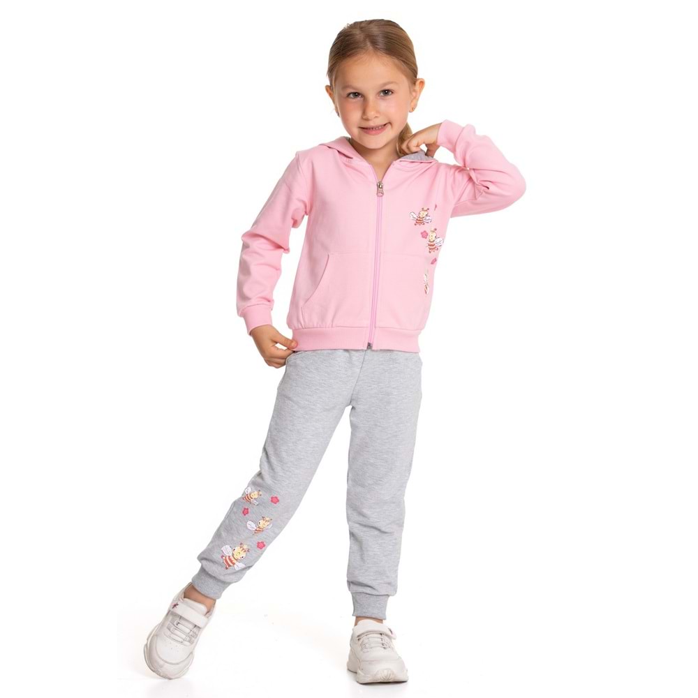 Kız Çocuk Takım Arı Baskılı - Bebe Pembe (74/98)