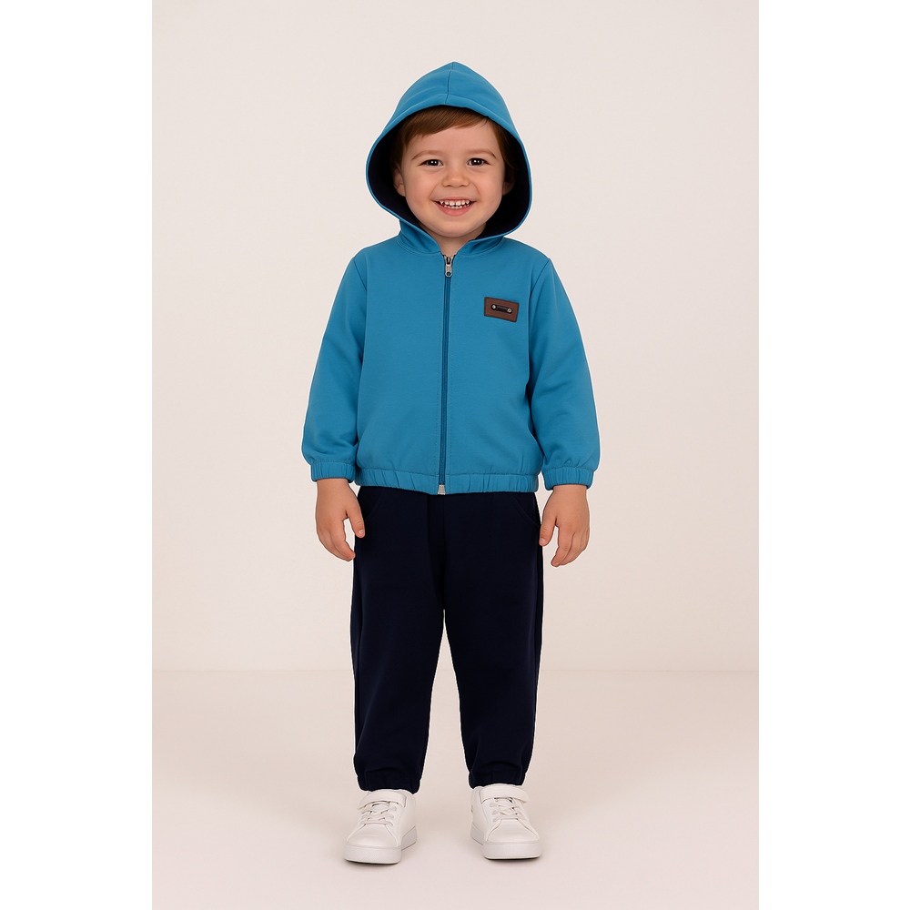 Erkek Çocuk Kapüşonlu Takım - Mavi - (98/122)