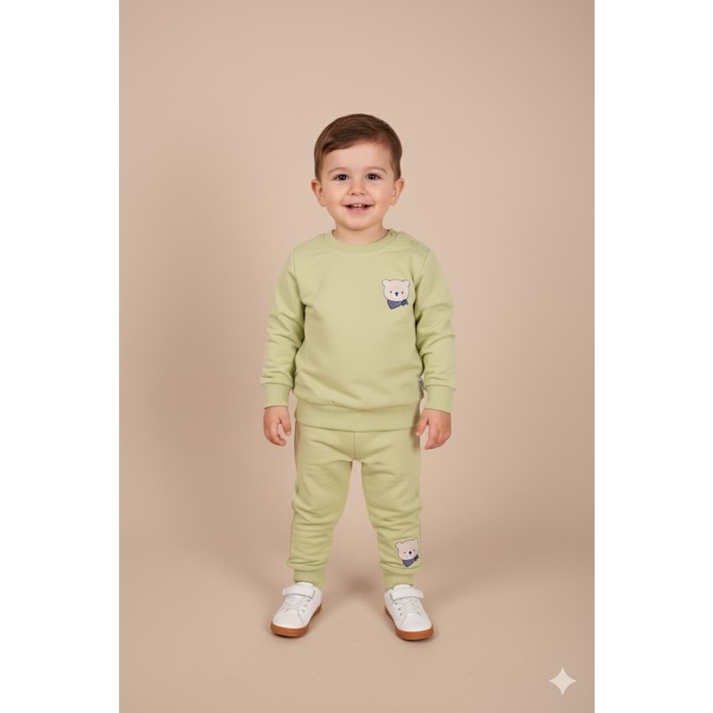 Erkek Çocuk Baskılı Takım - Fıstık Yeşili - (74/98)