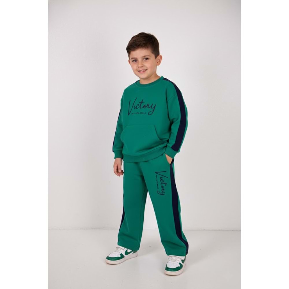 Erkrk Çocuk Baskılı Takım - Mint Yeşili - (98/122)