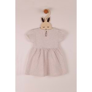 Kız Çocuk Elbise Fare Baskılı - Kahve Melanj (86/110)
