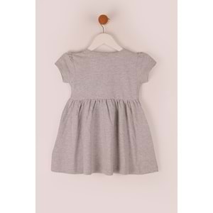 Kız Çocuk Elbise Unicorncuk Baskılı - Gri (98/122)