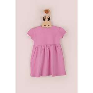 Kız Çocuk Elbise Kalp Baskılı - Lila (98/122)