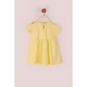 Kız Çocuk Elbise Tavşanlı Baskılı - Sarı (74/98)