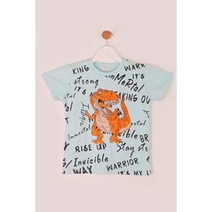 Erkek Çocuk Sweatshirt Trex Baskılı - Mavi (116/140)