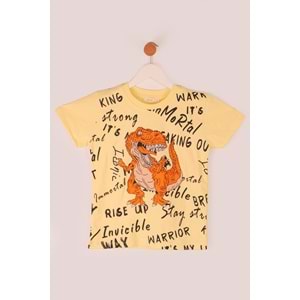 Erkek Çocuk Sweatshirt Trex Baskılı - Sarı (116/140)