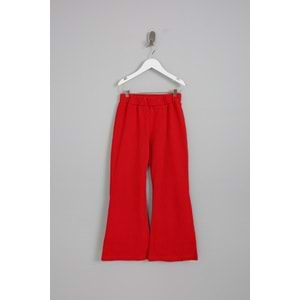 Kız Çocuk Eşofman Altı Ispanyol Paça - Kırmızı (128/152)
