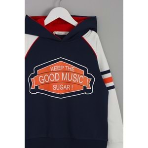 Erkek Çocuk Sweatshirt Good Music Baskılı - Lacivert (116/140)