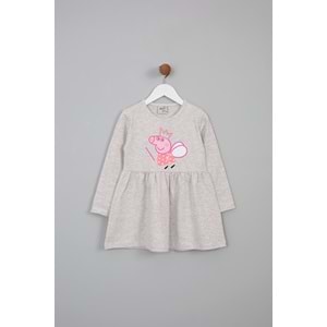 Kız Çocuk Elbise Tilki Nakışlı - Kahve (98/122)