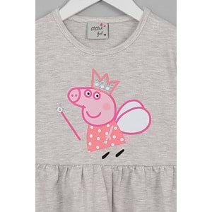 Kız Çocuk Elbise Tilki Nakışlı - Kahve (98/122)