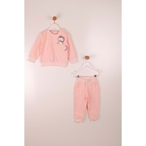 Kız Çocuk Sweat Takım Yavru Unicorn Nakışlı - Pembe (86/110)
