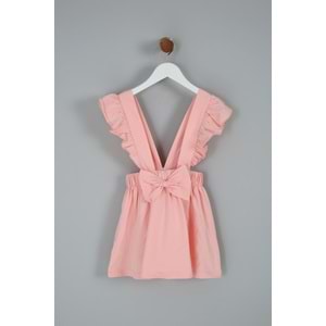 Kız Çocuk Askılı Etek Kurdeleli - Yavruağzı (98/122)