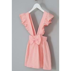 Kız Çocuk Askılı Etek Kurdeleli - Yavruağzı (98/122)