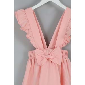 Kız Çocuk Askılı Etek Kurdeleli - Yavruağzı (98/122)