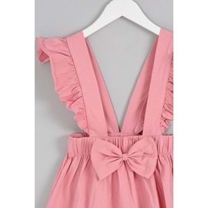 Kız Çocuk Askılı Etek Kurdeleli - Gül Kurusu (98/122)