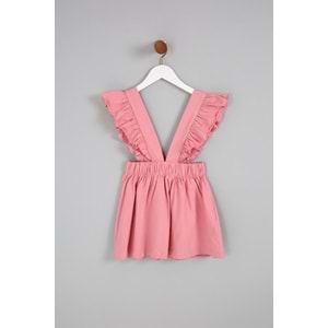 Kız Çocuk Askılı Etek Kurdeleli - Gül Kurusu (98/122)