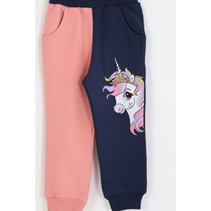 Kız Çocuk Sweat Takım Unicorn Baskılı - Gül Kurusu (98/122)