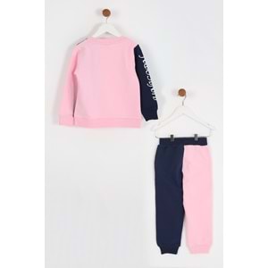 Kız Çocuk Sweat Takım Unicorn Baskılı - Bebe Pembesi (98/122)